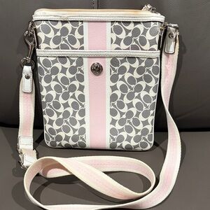 Low start Coach Pink and Gray Crossbody Bag